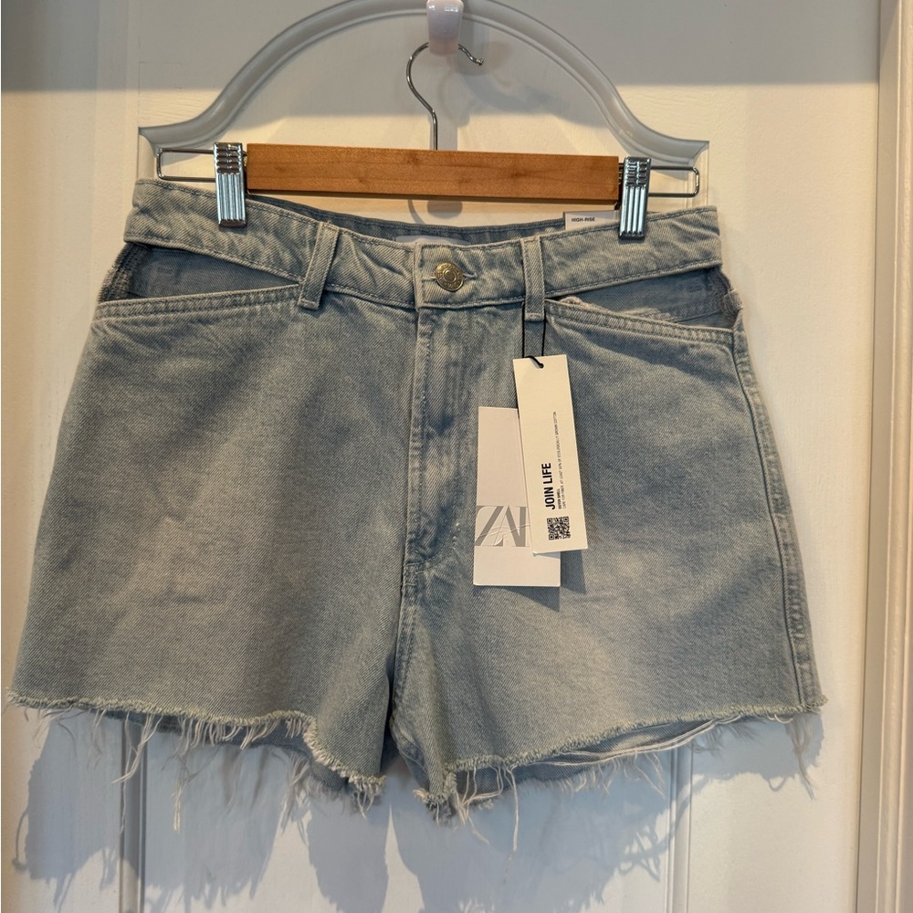 Zara High-Rise Denim Cutoff Shorts